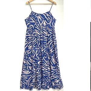 Blue Print Maxi Sundress by Goa sz M